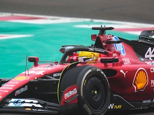 Lewis Hamilton testing a Ferrari