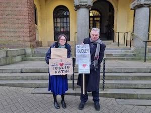 Campaigners at Dudley Council House on Friday