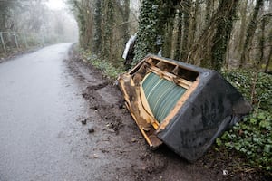 The  Crooked House and adjacent landfill site has seen continued fly tipping.