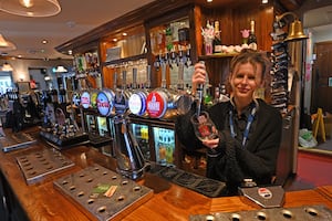 Brodie Gibbons pours one of the many popular drinks at the Chestnut Tree