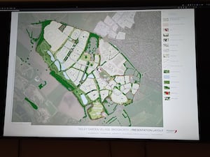 A presentation layout of how the Tasley Garden Village proposal will look. Picture: Pegasus Group