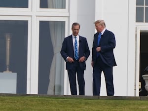 Donald Trump alongside Nigel Farage