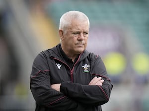 Wales head coach Warren Gatland folds arms and looks serious before the game against South Africa in June