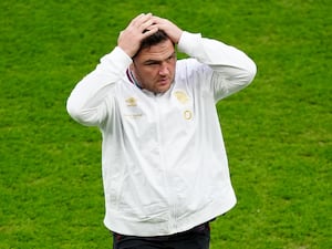 England’s Jamie George holds his head ahead of the Autumn International match at the Allianz Stadium, London