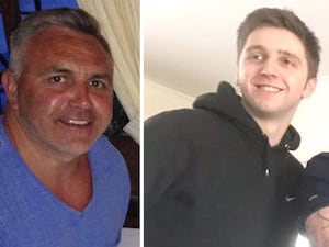 Side by side photos of Daniel Poole and his son Liam