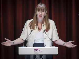 Angela Rayner speaking from a lectern