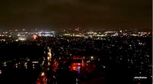 Colourful fireworks could be seen across Birmingham. Picture: From video footage by John Staines 