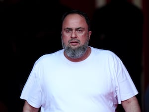 Evangelos Marinakis pictured at Nottingham Forest's match against Chelsea