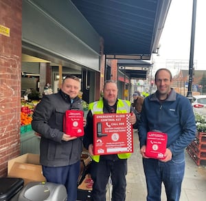 (L_R) Councillor Matt Cook  Steve Bridgwater and councillor Keiran Casey (Castle and Priory Ward).