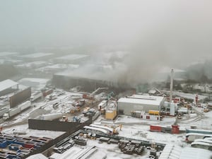 Smoke pouring from the site in Tipton