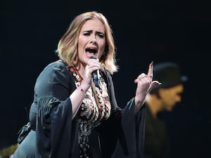 Adele performing at Glastonbury