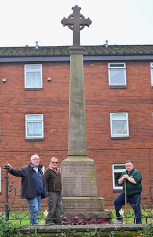 The memorial stands tall over the area