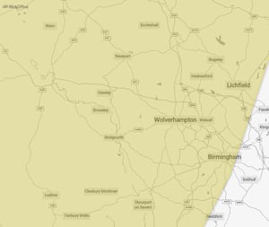 The Yellow warning is set for large parts of the region on Sunday. Photo: Met Office