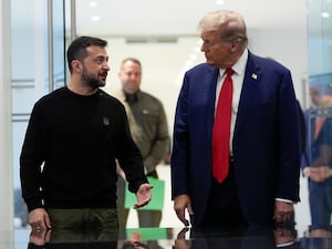 President Donald Trump with Ukraine’s President Volodymyr Zelensky last year (Julia Demaree Nikhinson/AP)