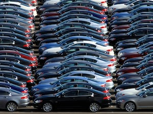 New cars lined up