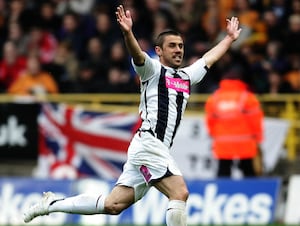 Kevin Phillips celebrates a play-off goal against Wolves. Pic: Malcolm Couzens