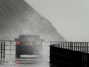 A car in the rain