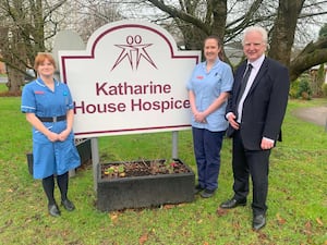 Richard Soulsby with Staff Nurse Rachael Pyatt and Healthcare Ammie Sloan