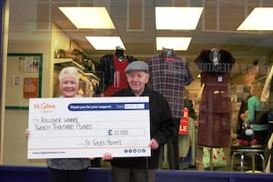 Tony with shop volunteer Dotty