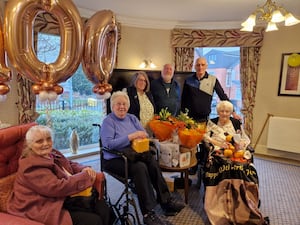 Joan's daughter, Lynne Vaughan (in the purple jumper) and other members of the family. 