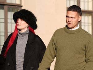 Tyron Frampton, known by the stage name Slowthai, arriving at Oxford Crown Court with his wife, pop star Anne-Marie