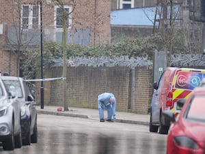 Police at the scene on Bodney Road in Hackney