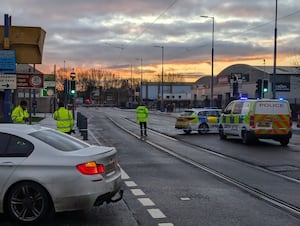 Police at the scene in Bilston Road