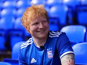 Ed Sheeran at Ipswich Town's Portman Road stadium (Bradley Collyer/PA)