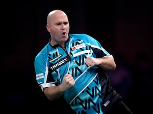 Rob Cross celebrating