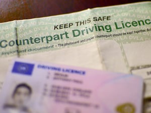 A UK driving licence shown beside a counterpart driving licence