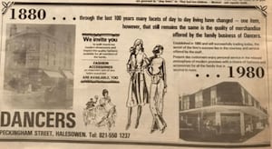 Dancer's centenary advert in 1980