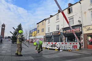 The scene of the fire in West Bromwich on the High Street