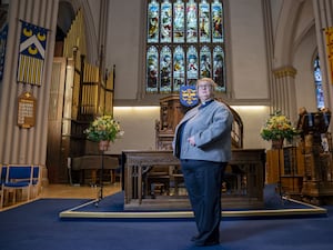 Rev Dr MaryAnn Rennie inside Abbey Church in Dunfermline