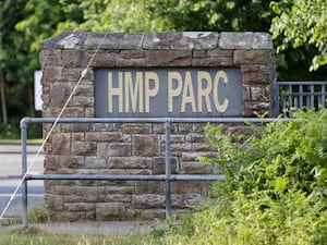 Sign for HMP Parc in Bridgend