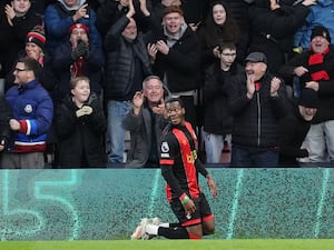 Dango Ouattara celebrates on his knees