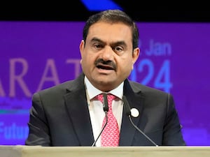 Gautam Adani giving a speech