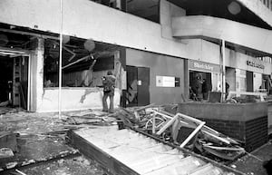 The Mulberry Bush pub in the wake of the bombing 