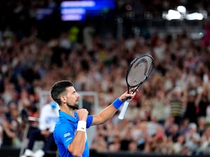 Novak Djokovic reacts after beating Jiri Lehecka