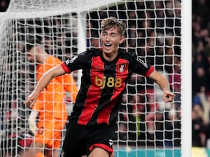 Dean Huijsen celebrates his winning goal