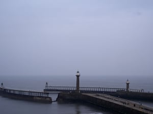 A gloomy seaside scene