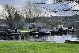 Peaky Blinders filming at the Trevor Basin on Sunday. Picture: Rebel Dragon Designs