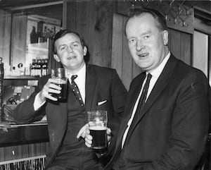 Gilbert Jarvis, left, with Shropshire Star transport manager Don Green in the 1960s