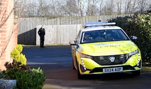 Police at the scene in Devereux Gardens on Thursday morning