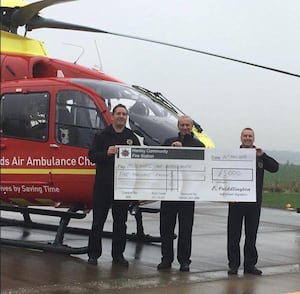 Cheque donated to Staffordshire Air Ambulance Service