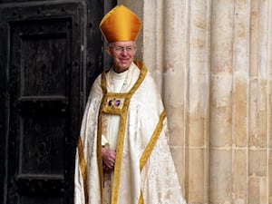 Archbishop of Canterbury Justin Welby outside a church