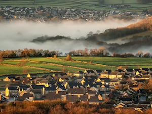 Low-lying fog over Huddersfield, Yorkshire