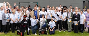 The volunteers celebrating the King's coronation