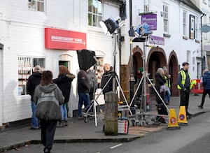 Filming for Channel 5's Murder Before Evensong starring former Harry Potter star Matthew Lewis takes place in Bridgnorth. Photo: Tim Thursfield