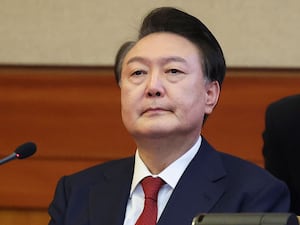 Impeached South Korean President Yoon Suk Yeol attends his impeachment trial at the Constitutional Court in Seoul