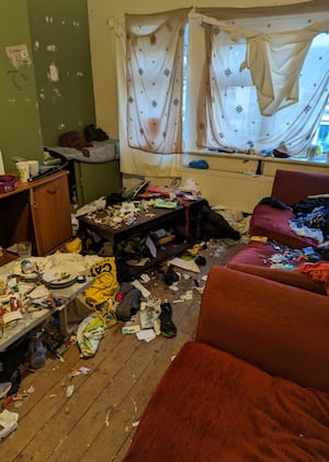 The filthy flat where poor Lucas was found